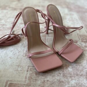 PrettyLittleThing Blush Pink Strappy Heels